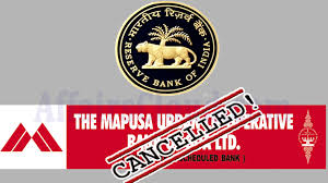 Reserve Bank cancels license of Goa’s oldest Mapusa urban co-operative bank