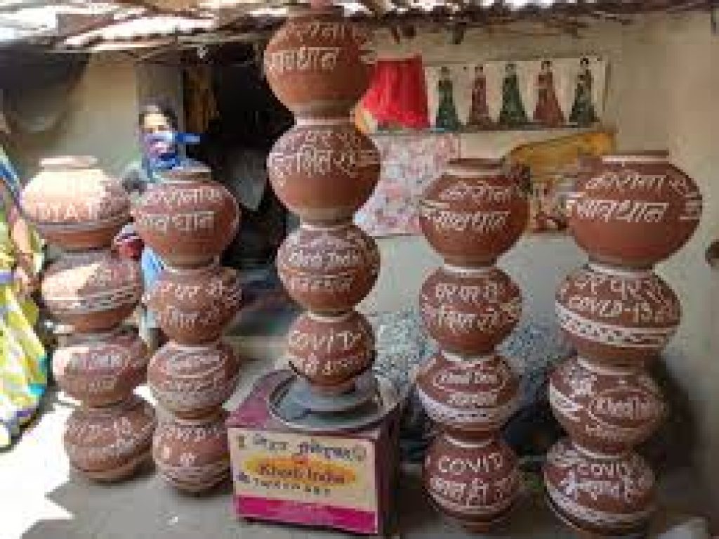 KVIC Potters using innovative methods to prevent spread of Corona virus