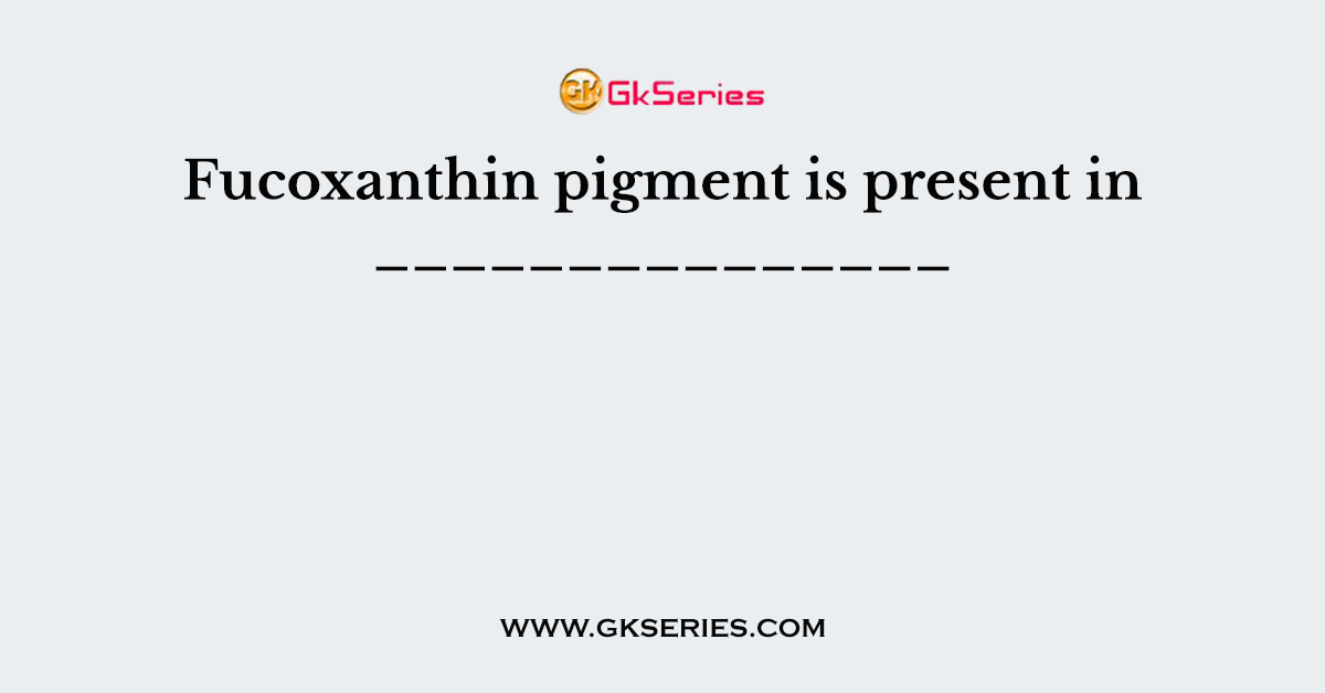 Fucoxanthin pigment is present in _______________