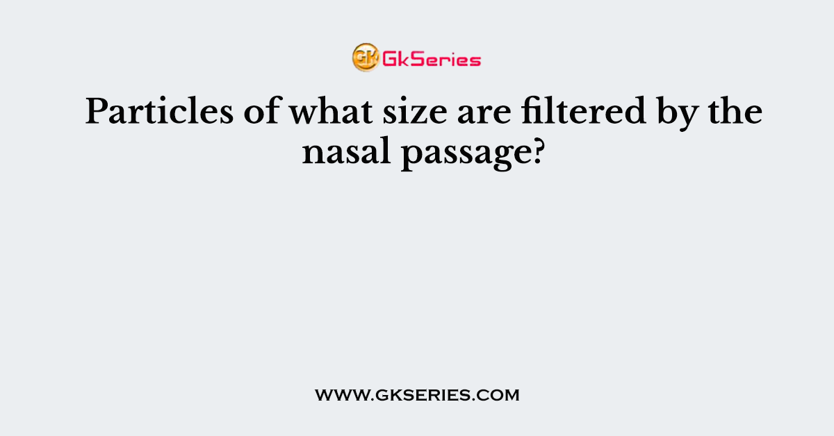Particles of what size are filtered by the nasal passage?