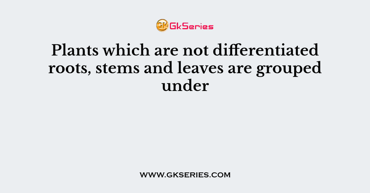 Plants which are not differentiated roots, stems and leaves are grouped under