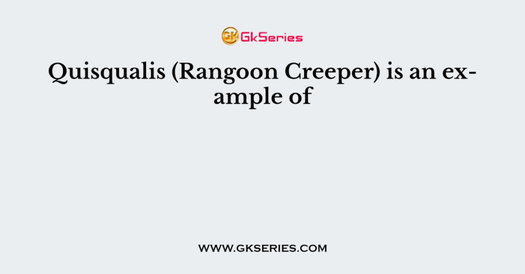 Quisqualis (Rangoon Creeper) is an example of