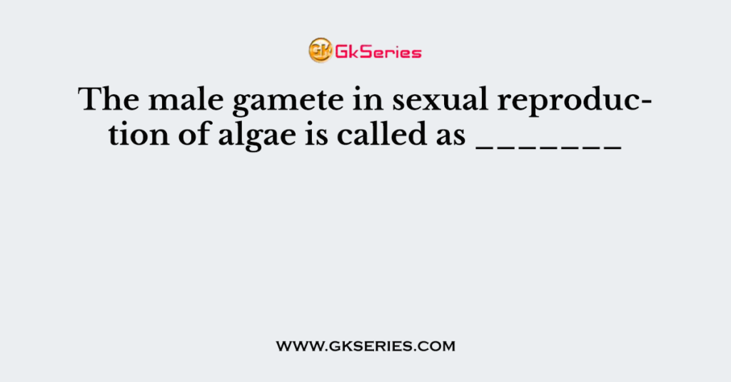 The male gamete in sexual reproduction of algae is called as _______