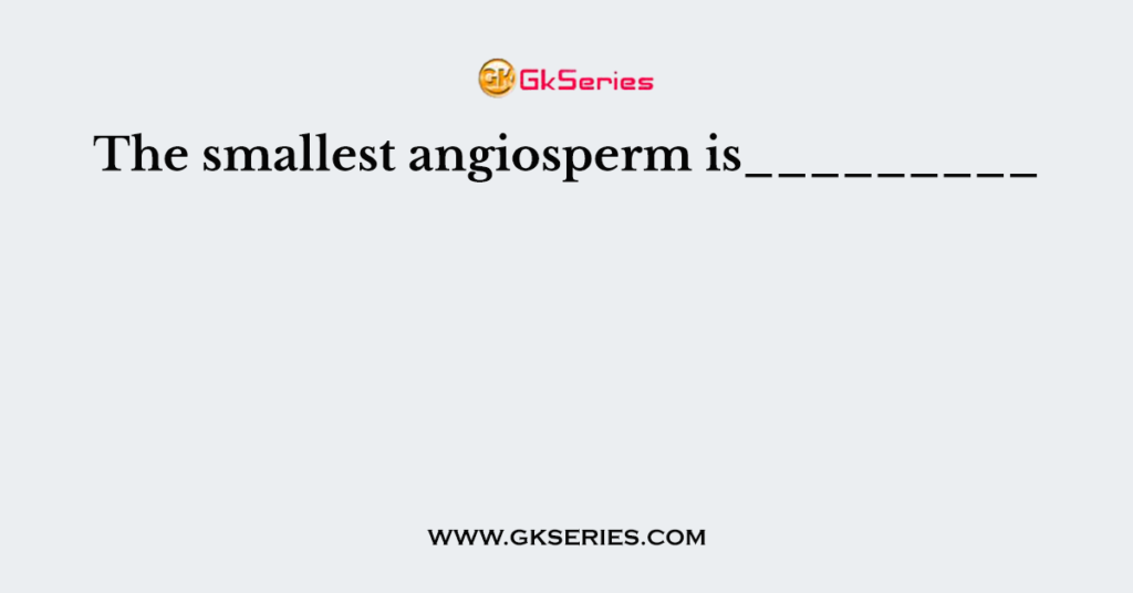 The smallest angiosperm is_________