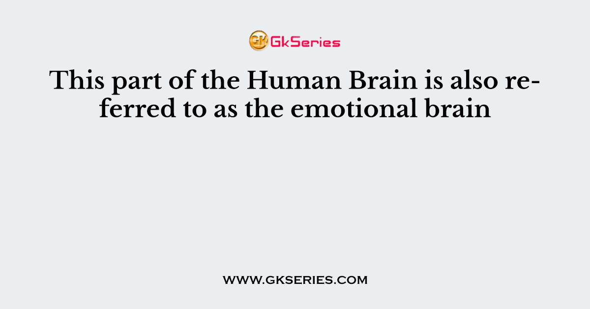This part of the Human Brain is also referred to as the emotional brain