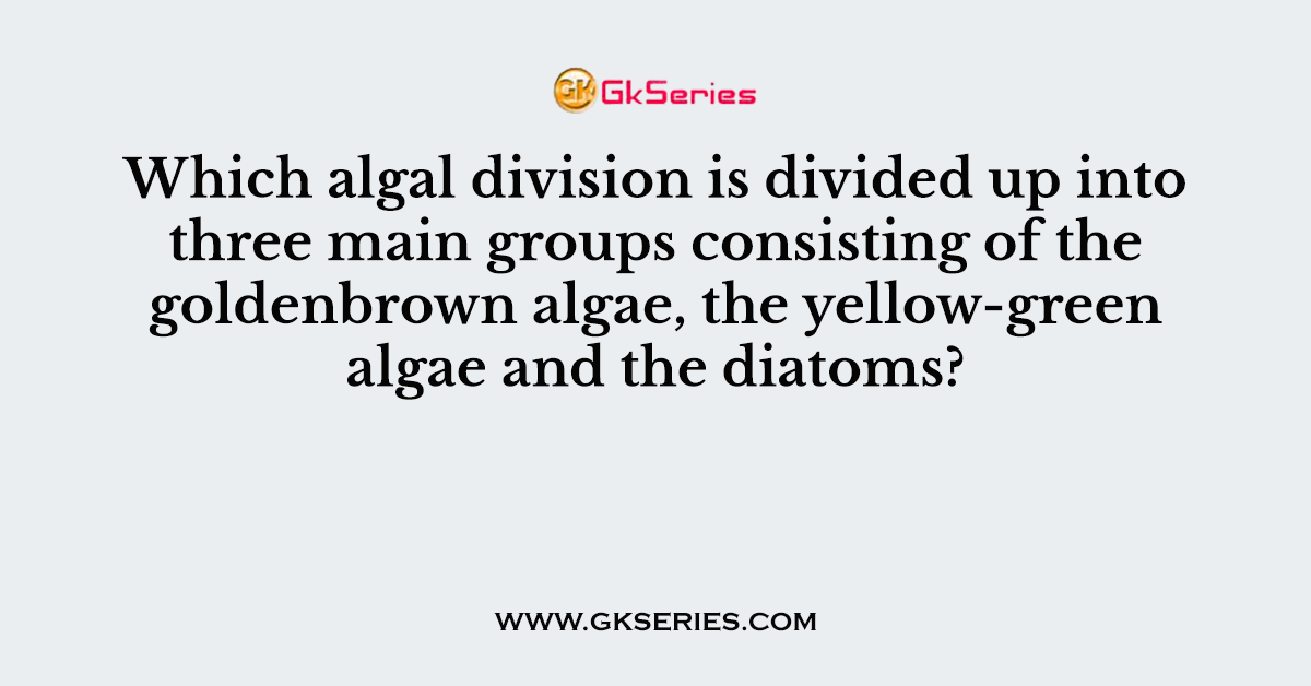 Which algal division is divided up into three main groups consisting of the goldenbrown algae, the yellow-green algae and the diatoms?