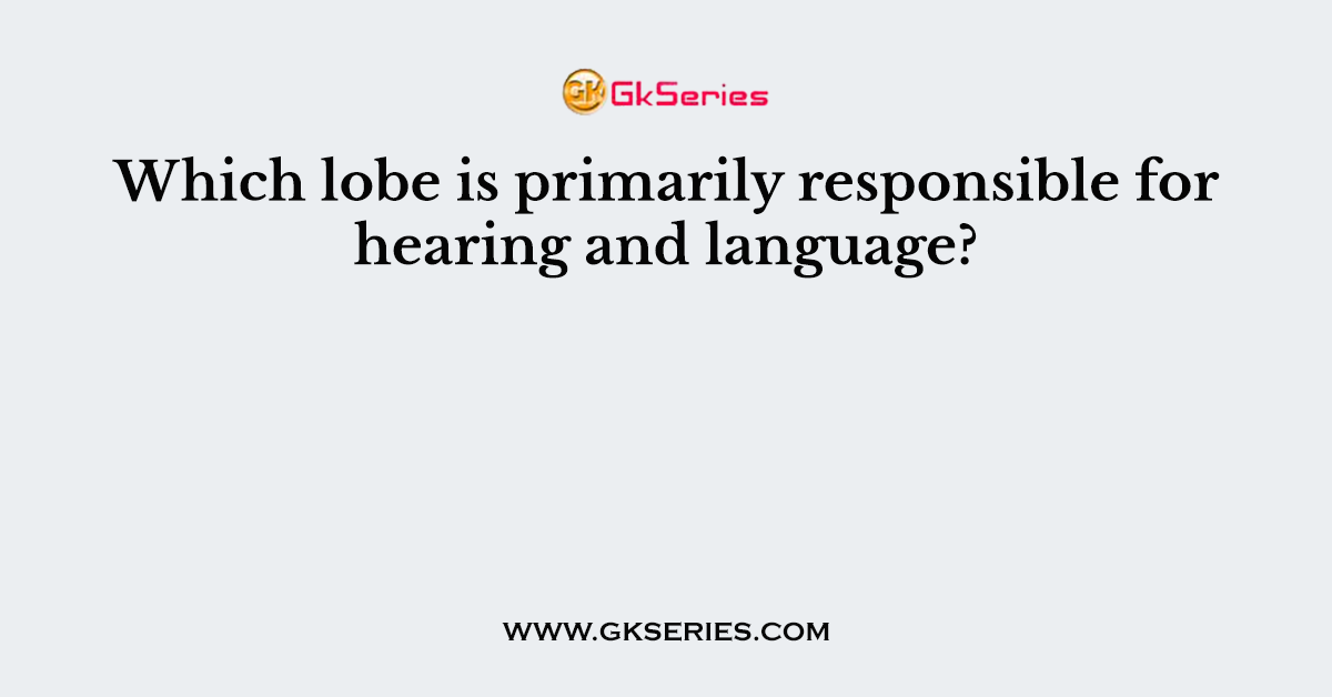 Which lobe is primarily responsible for hearing and language?