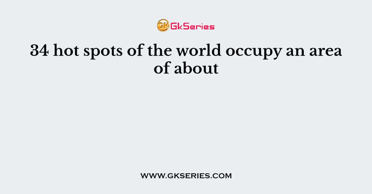 34 hot spots of the world occupy an area of about