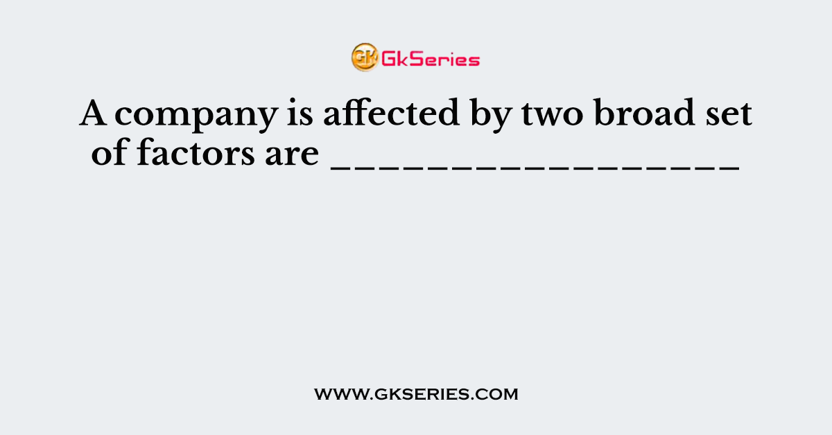 A company is affected by two broad set of factors are _________________