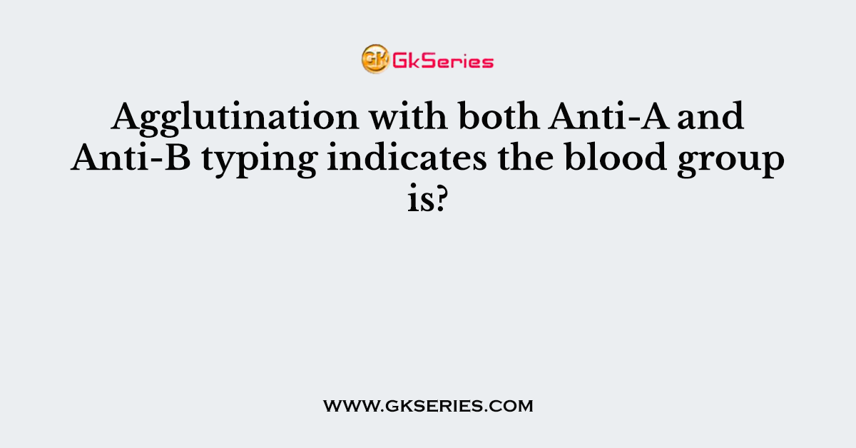 Agglutination with both Anti-A and Anti-B typing indicates the blood group is?