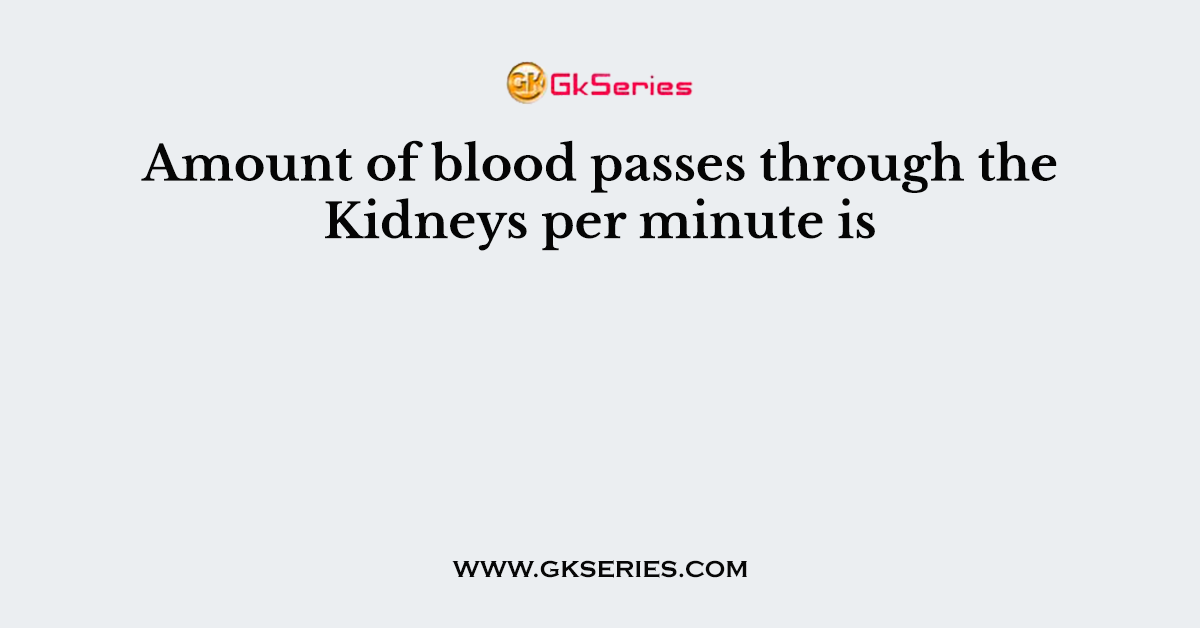 Amount of blood passes through the Kidneys per minute is