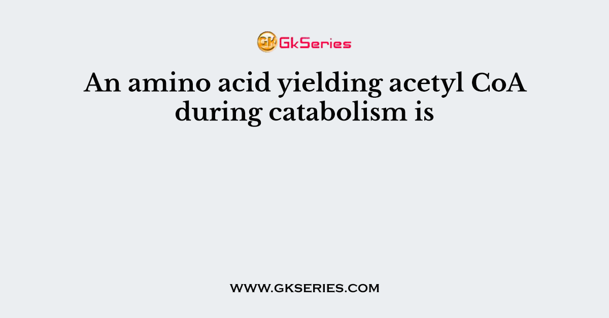 An amino acid yielding acetyl CoA during catabolism is