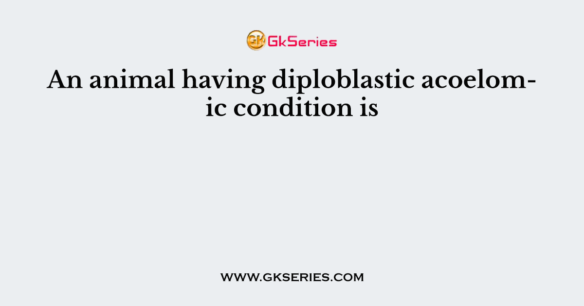 An animal having diploblastic acoelomic condition is
