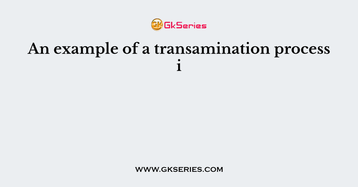 An example of a transamination process i