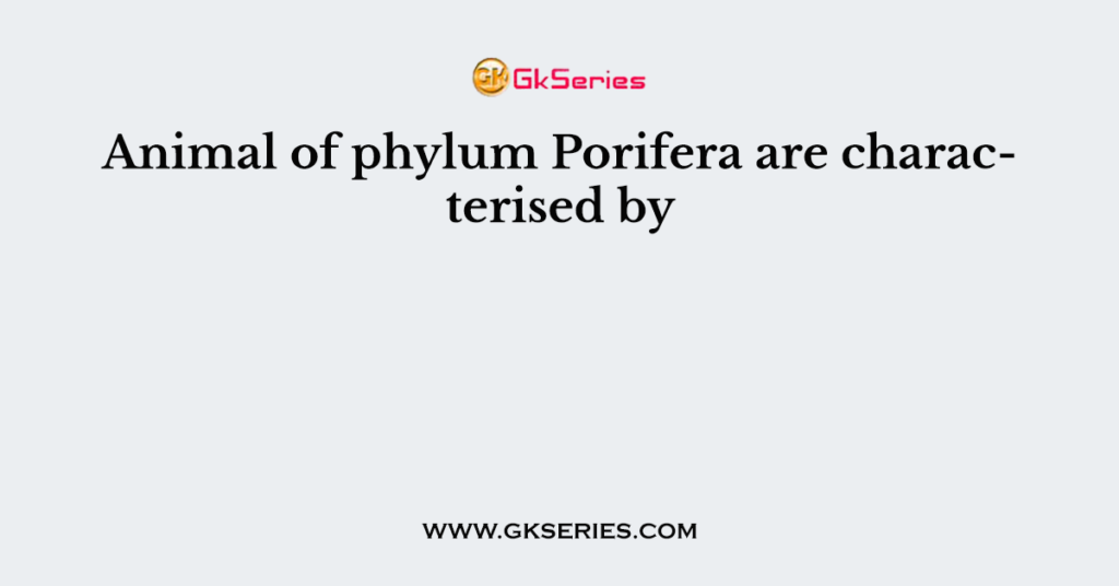 Animal of phylum Porifera are characterised by