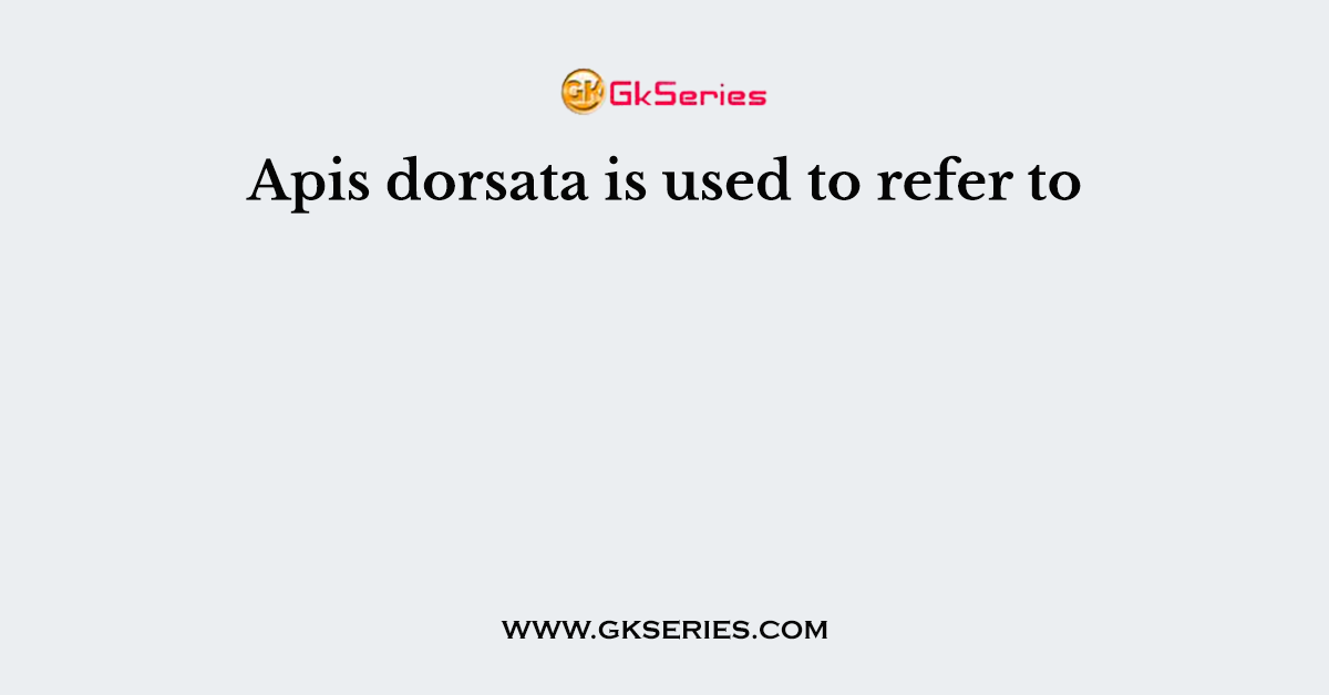 Apis dorsata is used to refer to