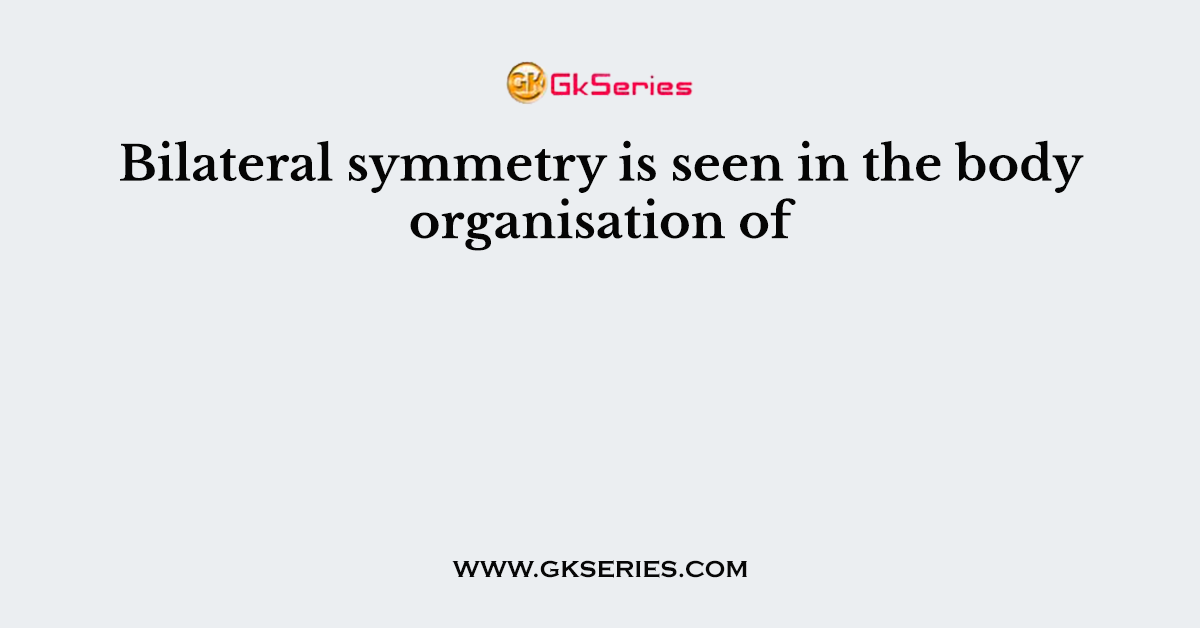 Bilateral symmetry is seen in the body organisation of