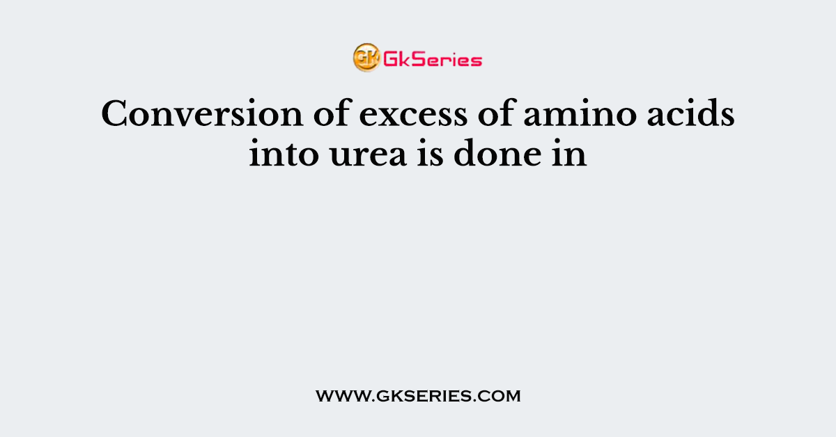 Conversion of excess of amino acids into urea is done in