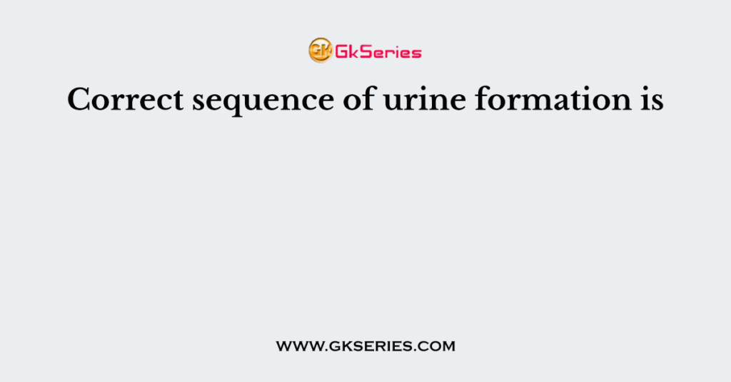 Correct sequence of urine formation is