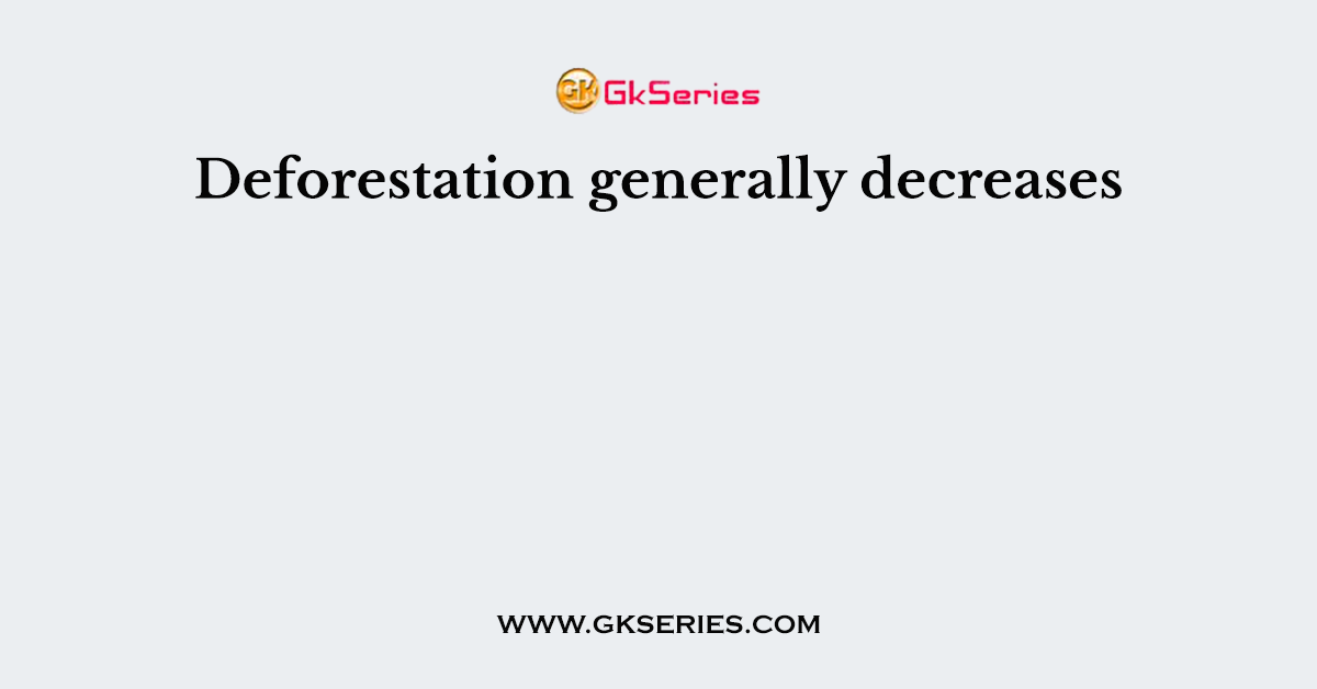 Deforestation generally decreases