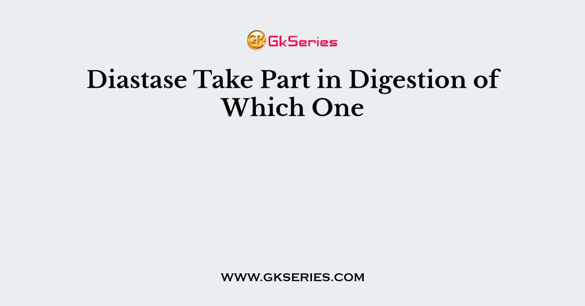 Diastase Take Part in Digestion of Which One