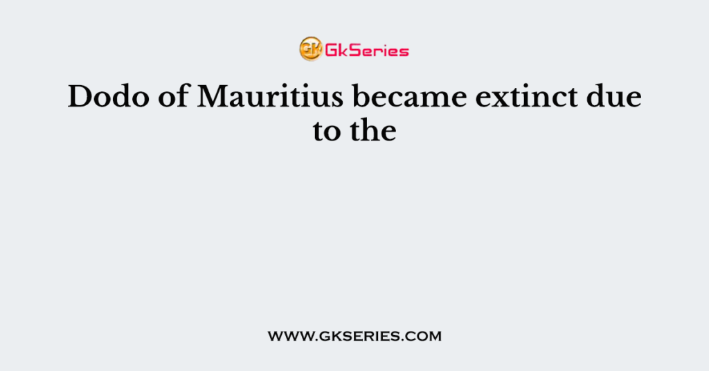 Dodo of Mauritius became extinct due to the