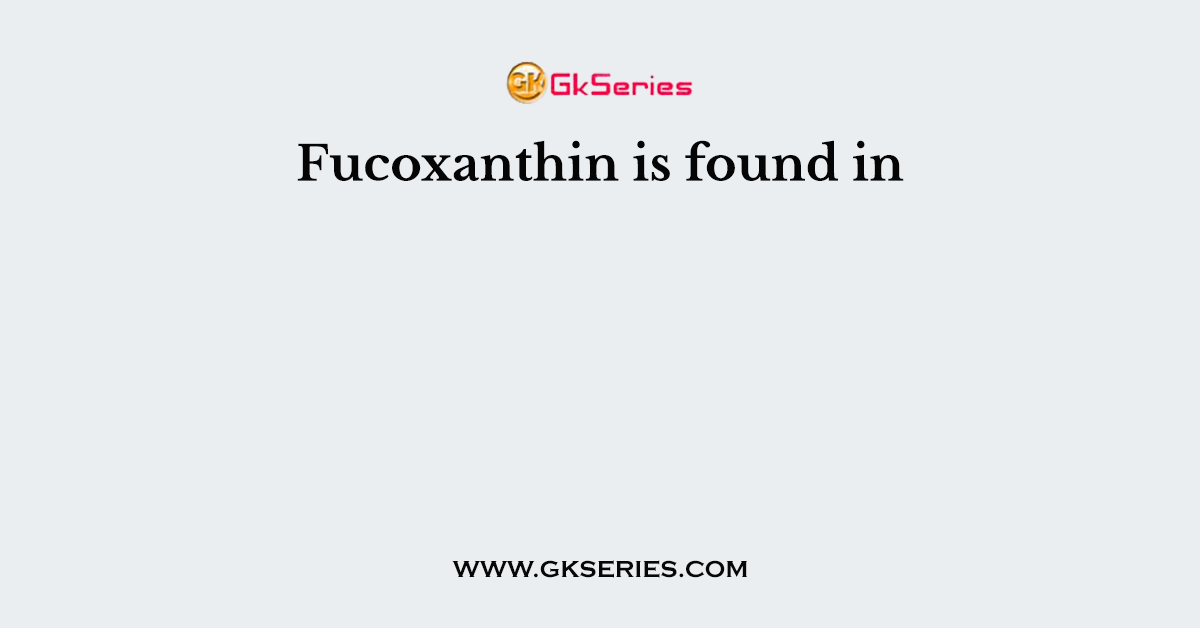 Fucoxanthin is found in