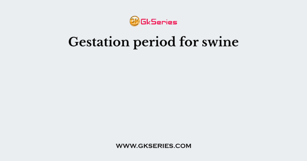 Gestation period for swine