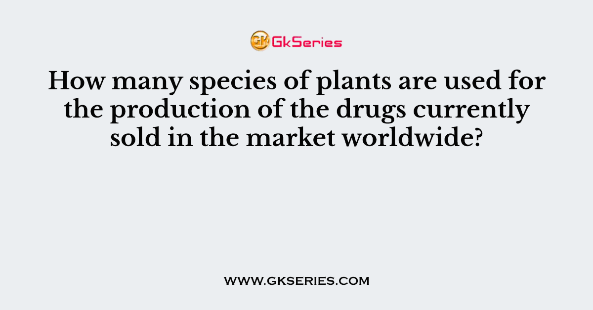 How many species of plants are used for the production of the drugs currently sold in the market worldwide?
