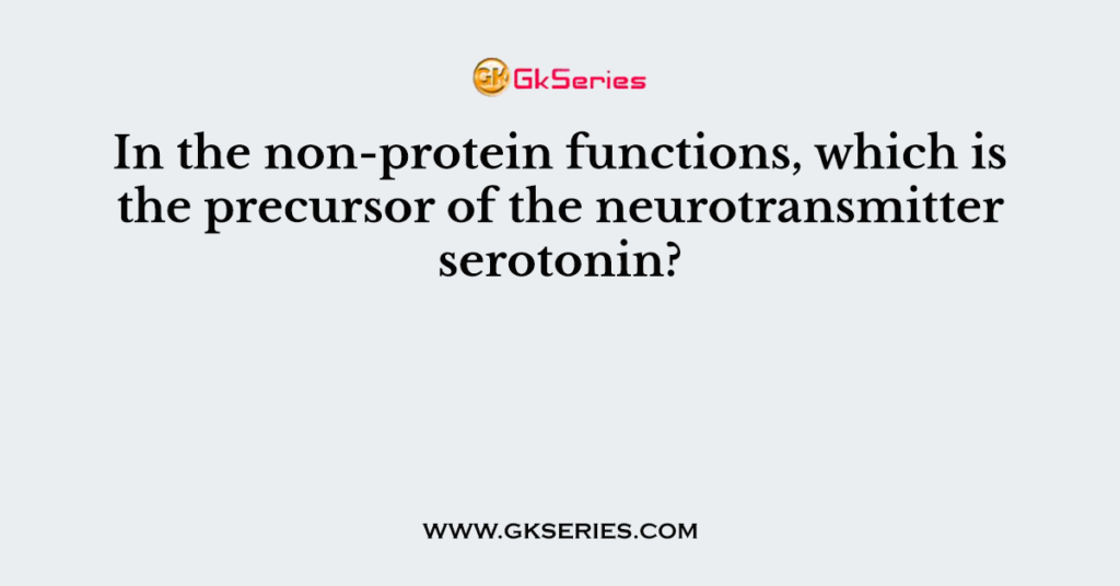 In the non-protein functions, which is the precursor of the neurotransmitter serotonin?