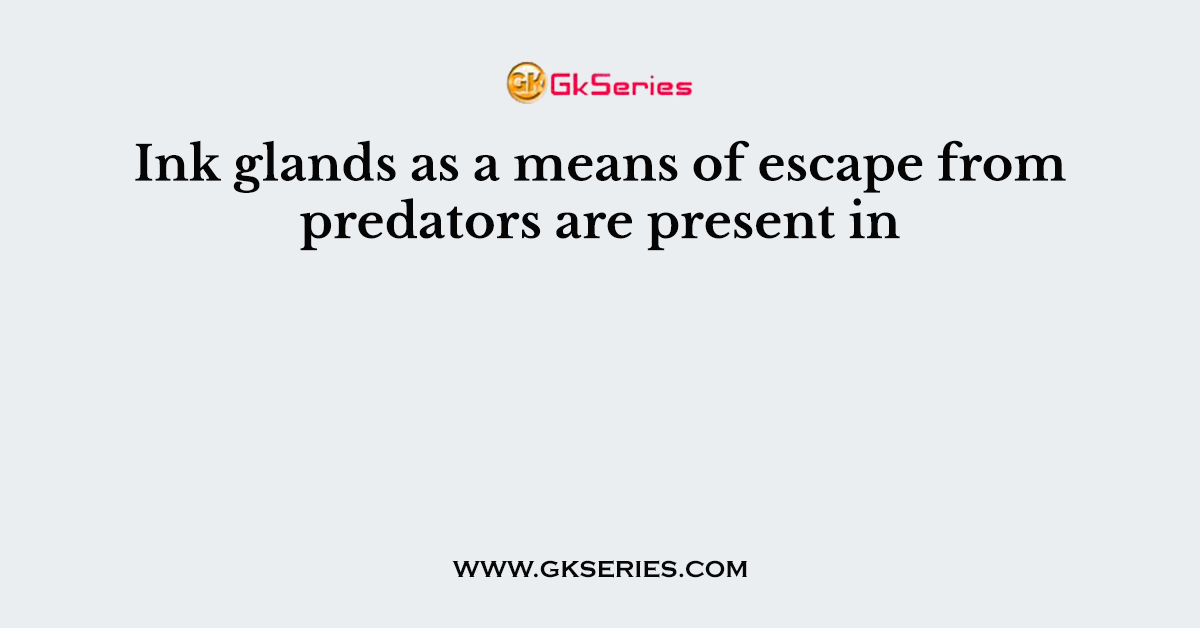 Ink glands as a means of escape from predators are present in