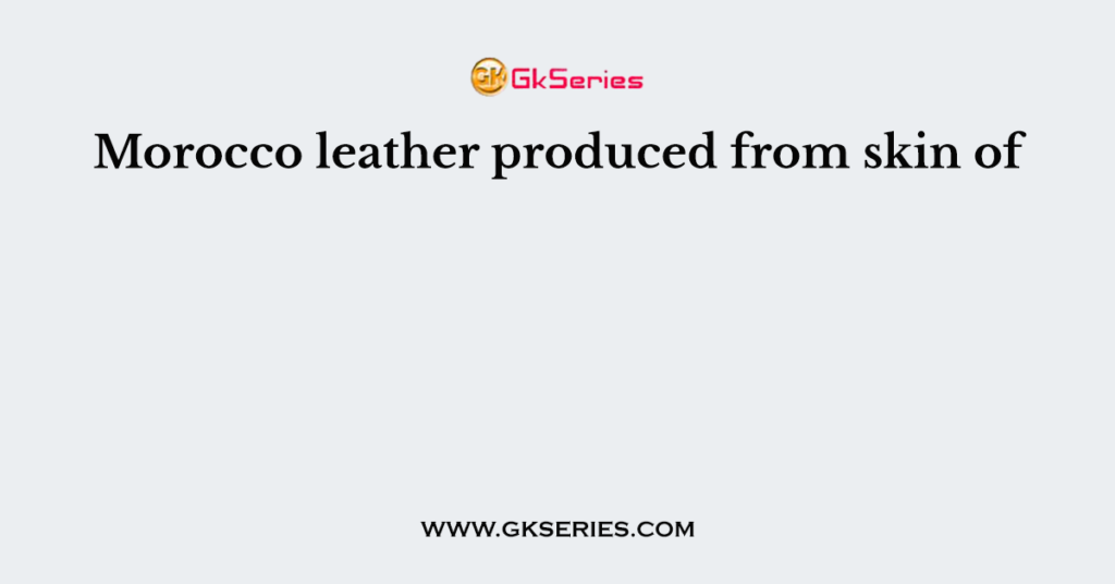 Morocco leather produced from skin of