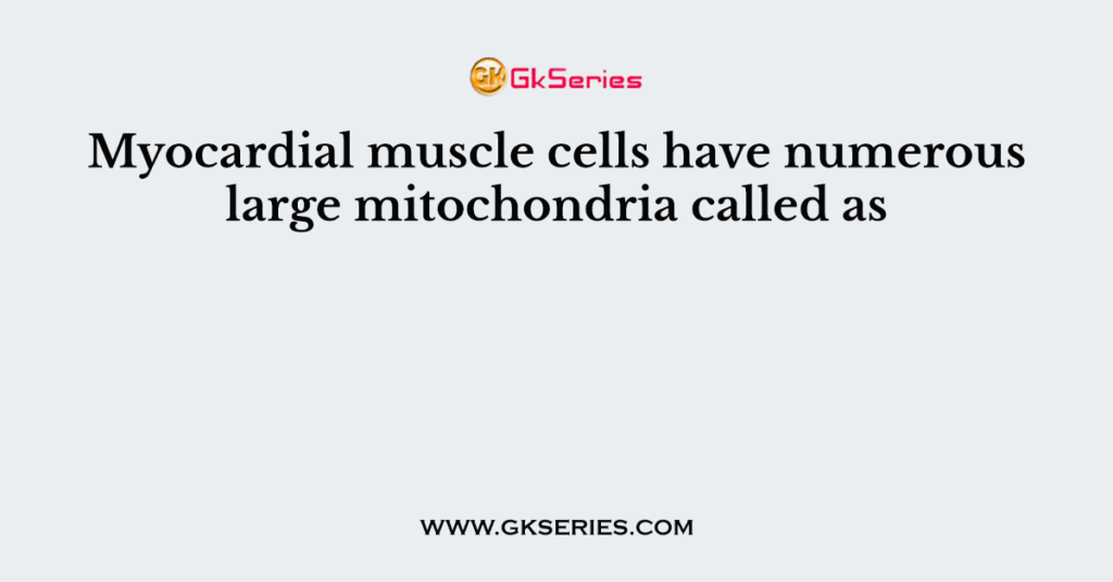 Myocardial muscle cells have numerous large mitochondria called as