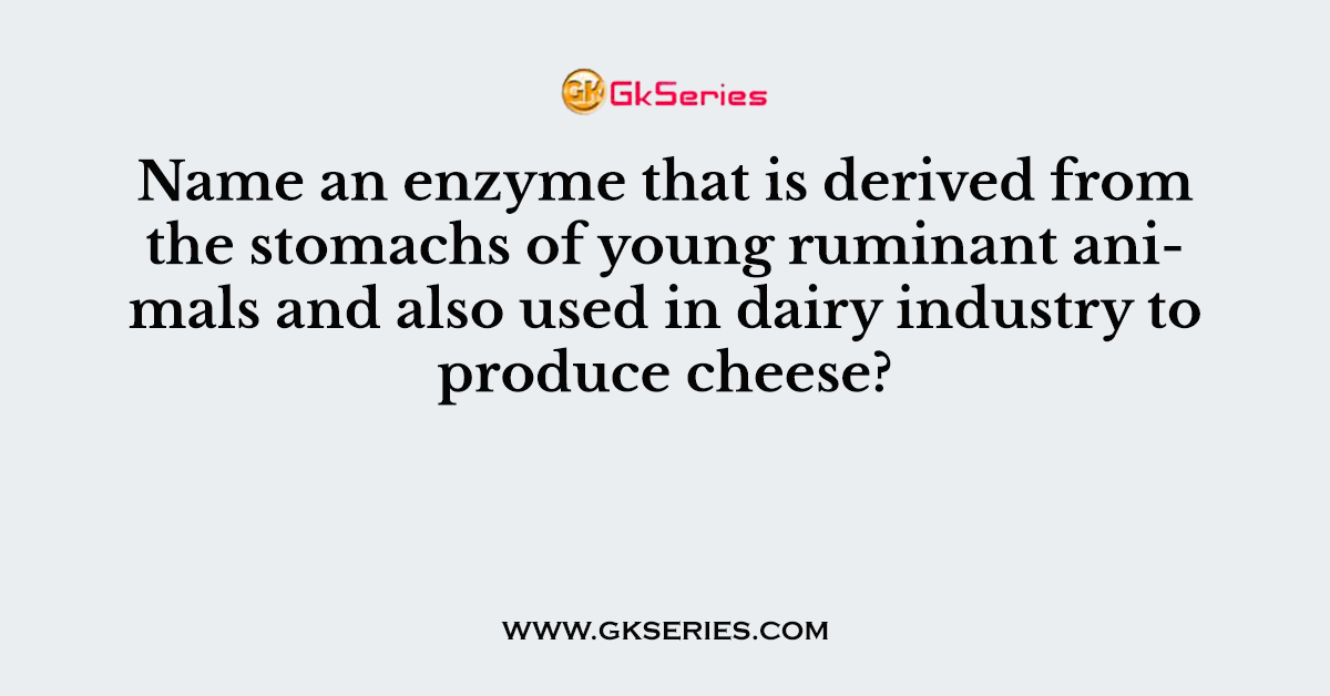 Name an enzyme that is derived from the stomachs of young ruminant animals and also used in dairy industry to produce cheese?
