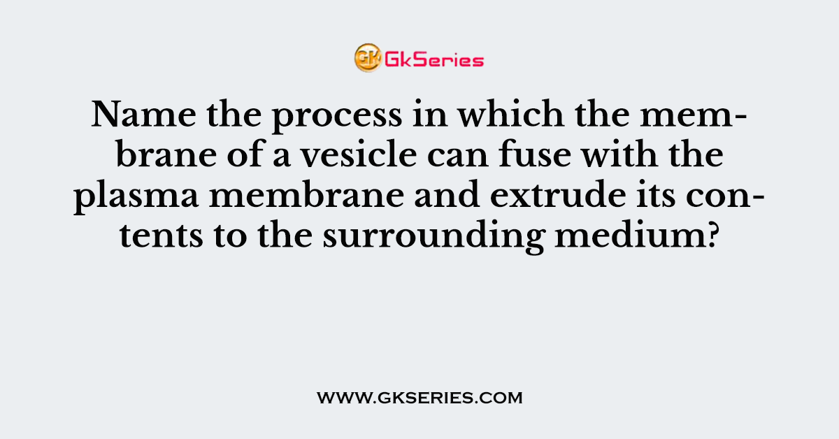 Name the process in which the membrane of a vesicle can fuse with the plasma membrane and extrude its contents to the surrounding medium?