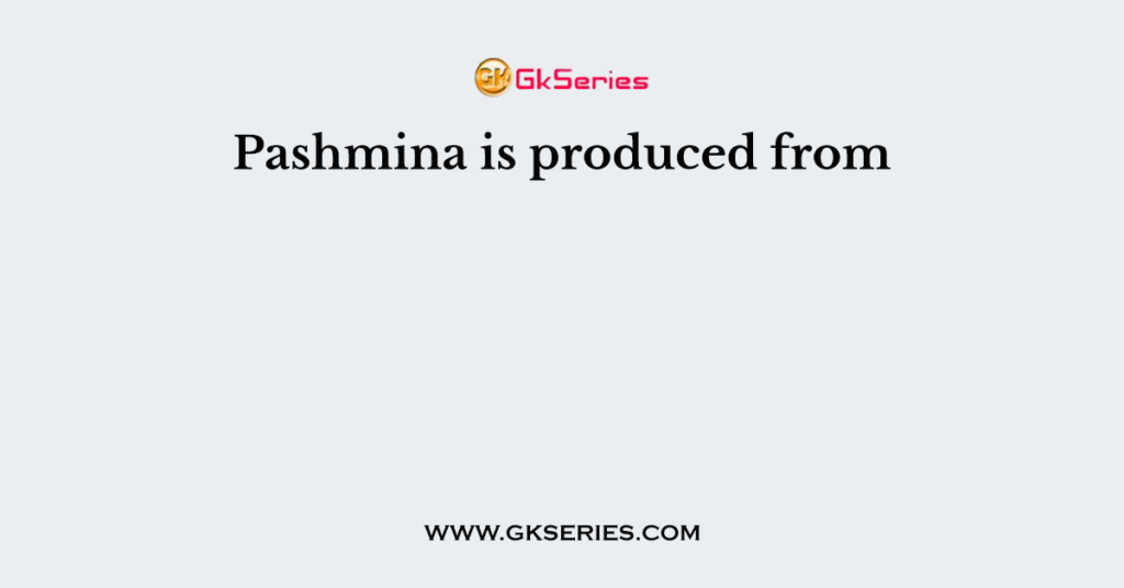 Pashmina is produced from