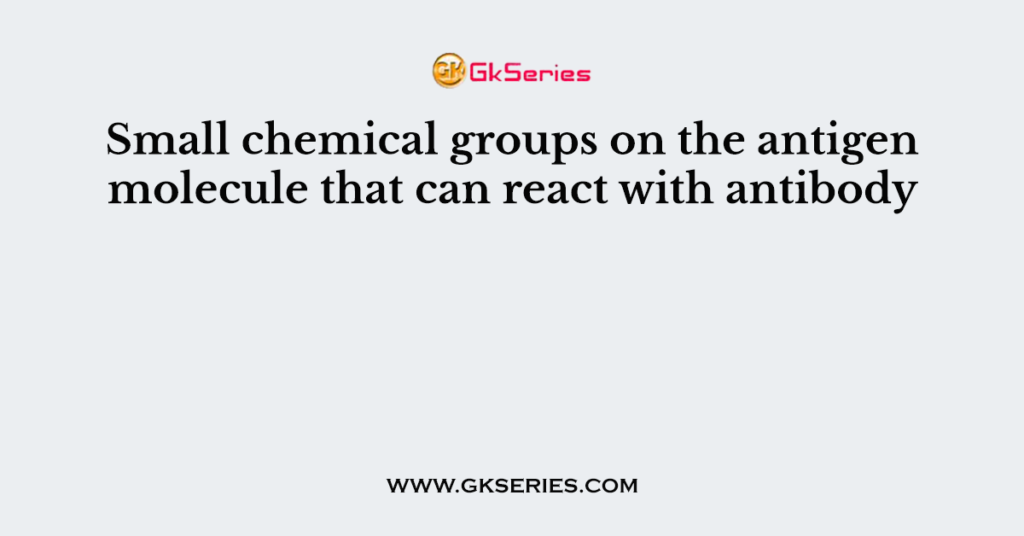 Small chemical groups on the antigen molecule that can react with antibody