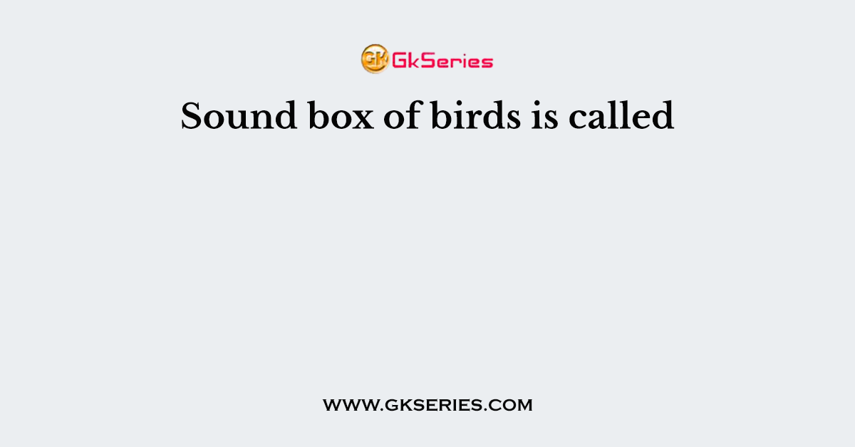 Sound box of birds is called