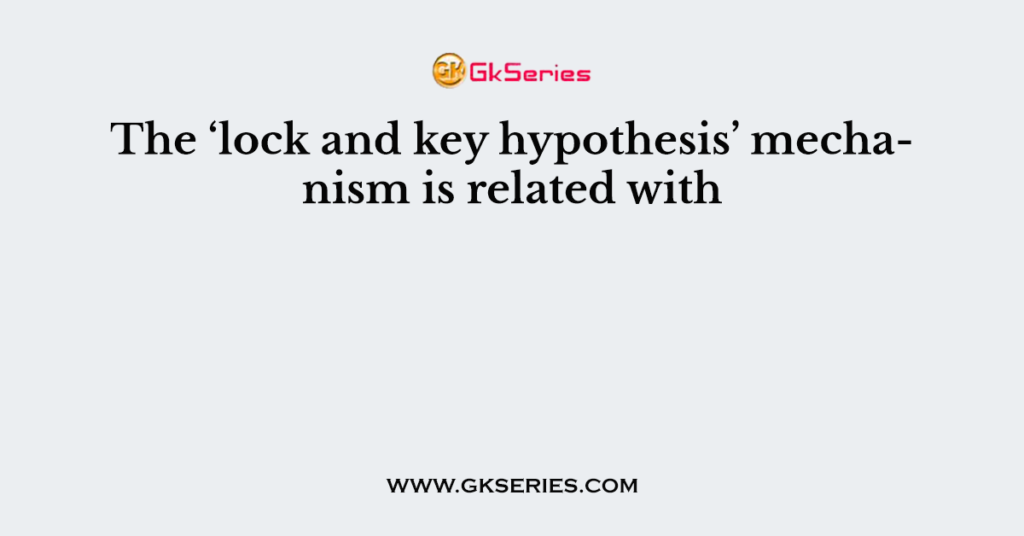 The ‘lock and key hypothesis’ mechanism is related with