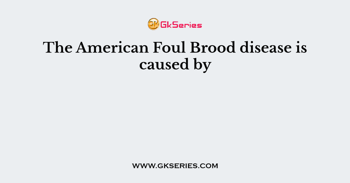 The American Foul Brood disease is caused by