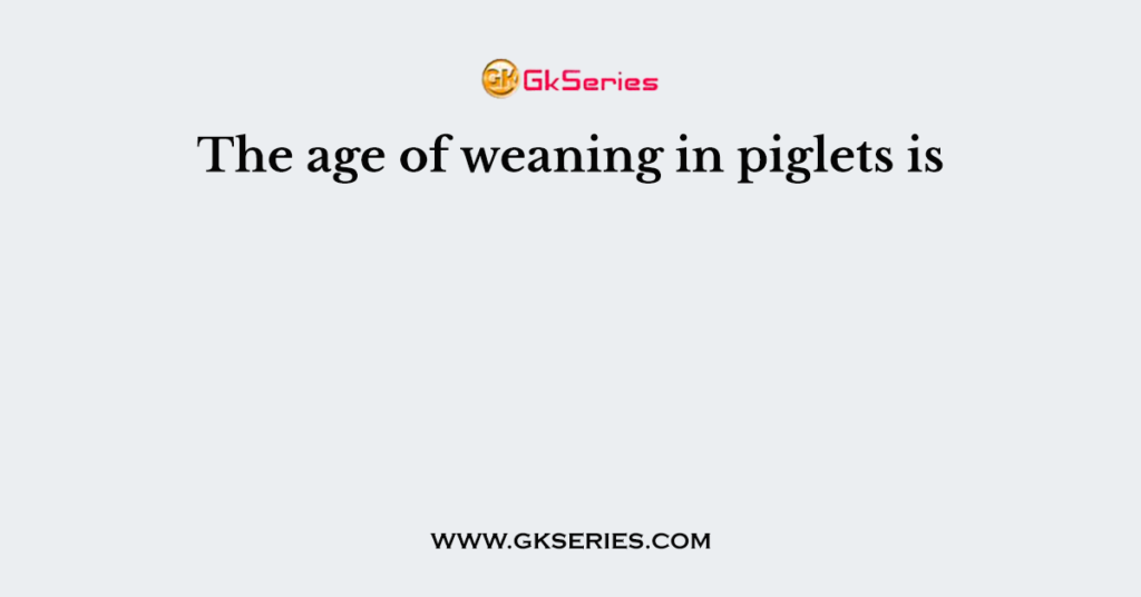 The age of weaning in piglets is