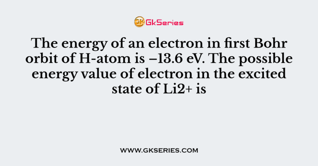 the-energy-of-an-electron-in-first-bohr-orbit-of-h-atom-is-13-6-ev