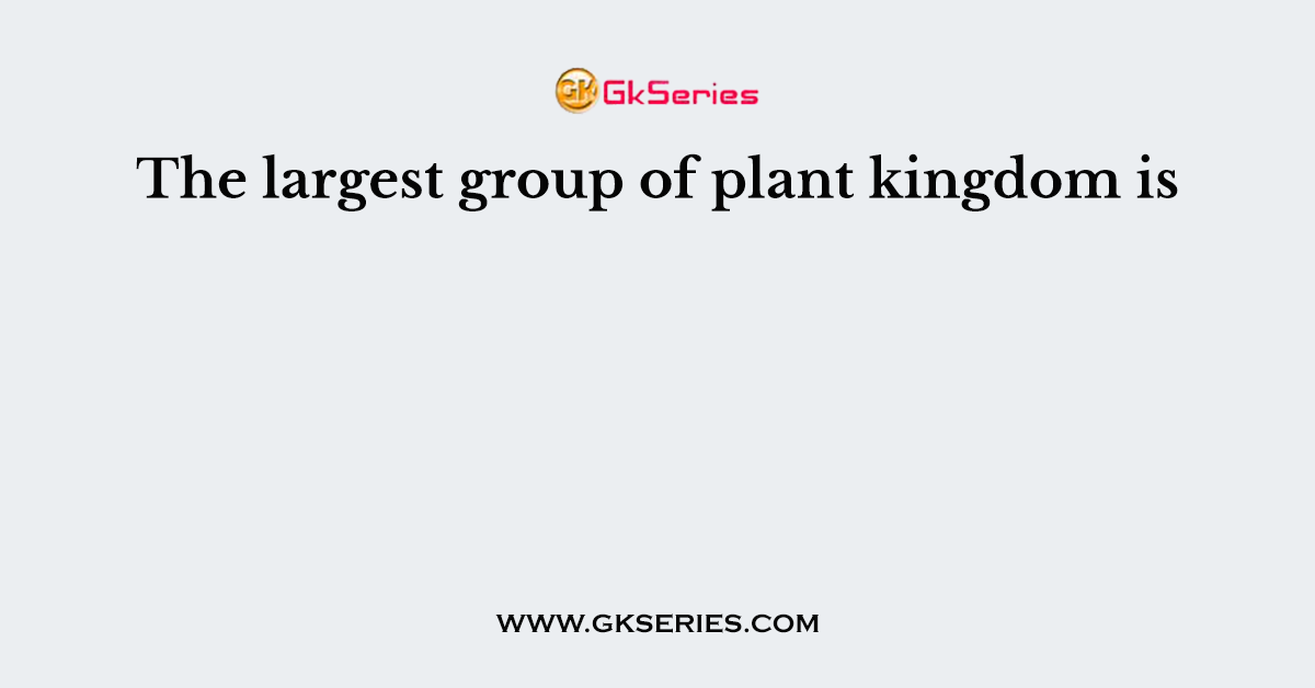 The largest group of plant kingdom is