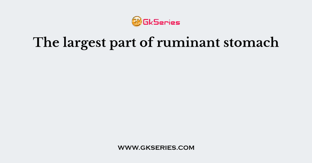 The largest part of ruminant stomach