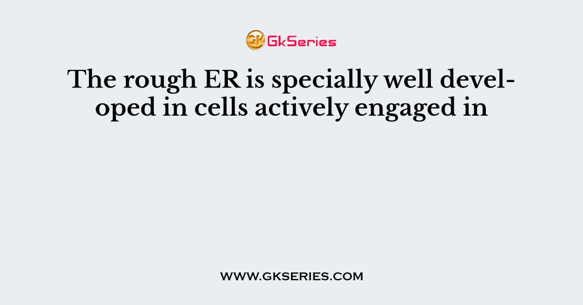 The rough ER is specially well developed in cells actively engaged in