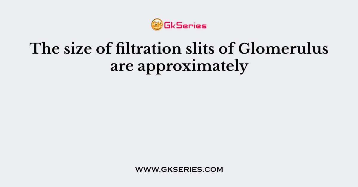 The size of filtration slits of Glomerulus are approximately