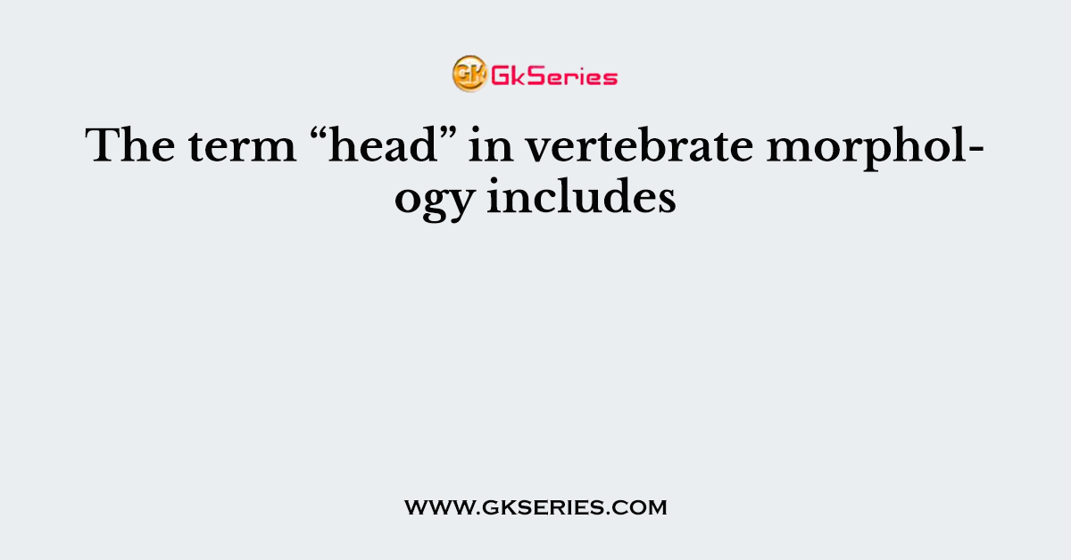 The term “head” in vertebrate morphology includes