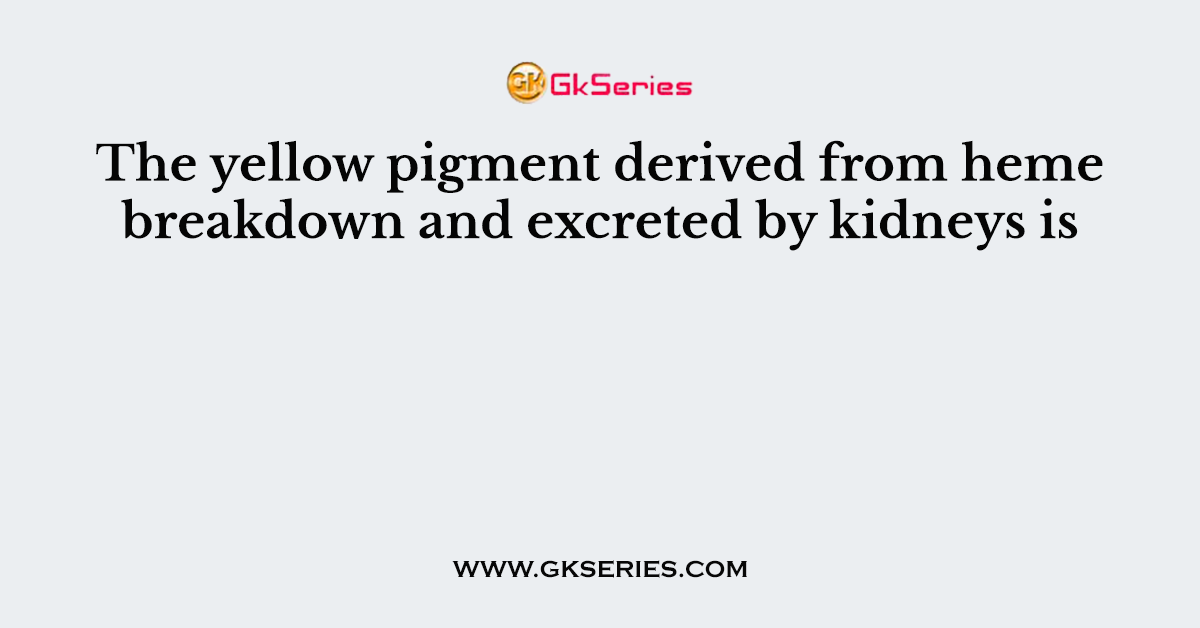 The yellow pigment derived from heme breakdown and excreted by kidneys is