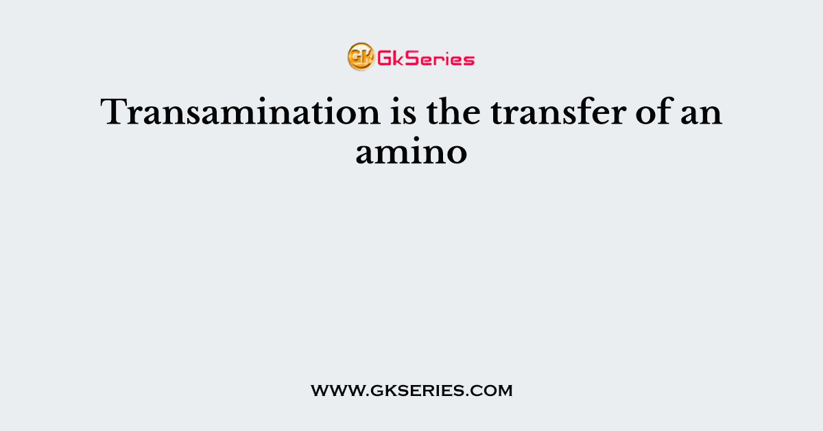 Transamination is the transfer of an amino