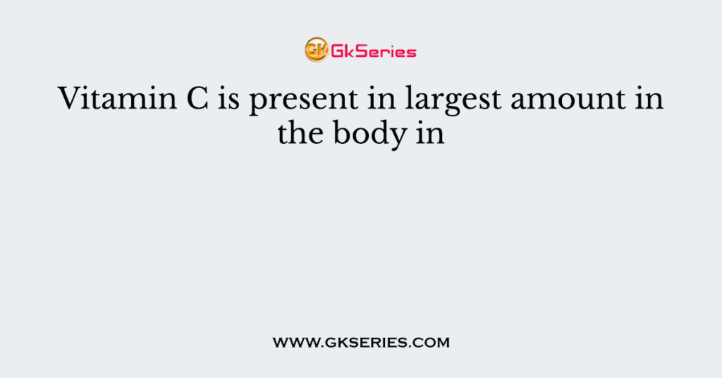 Vitamin C is present in largest amount in the body in